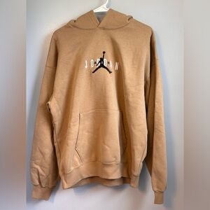 Jordan Tan Hoodie with Black Jumpman and White Lettering Men’s Sz S. NWT